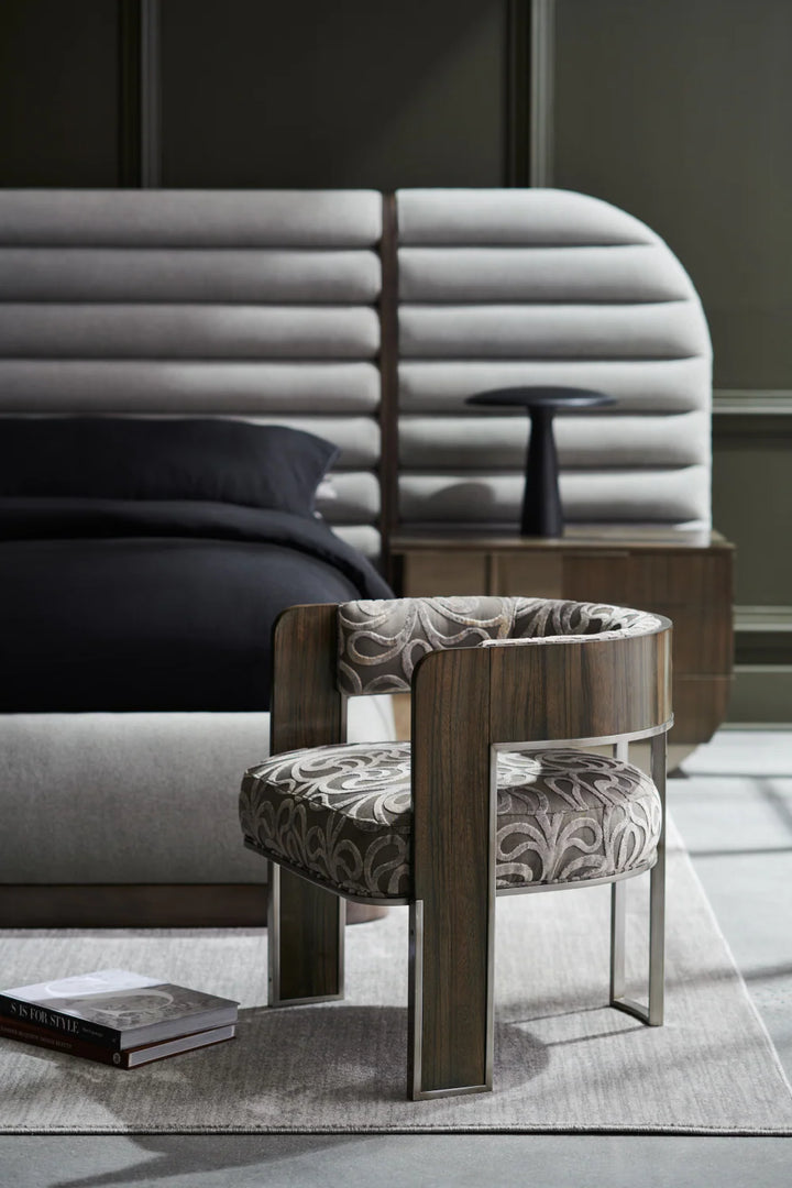 Gray Channeled Panel Bed