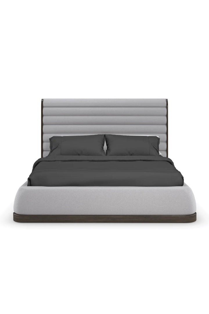 Gray Channeled Panel Bed