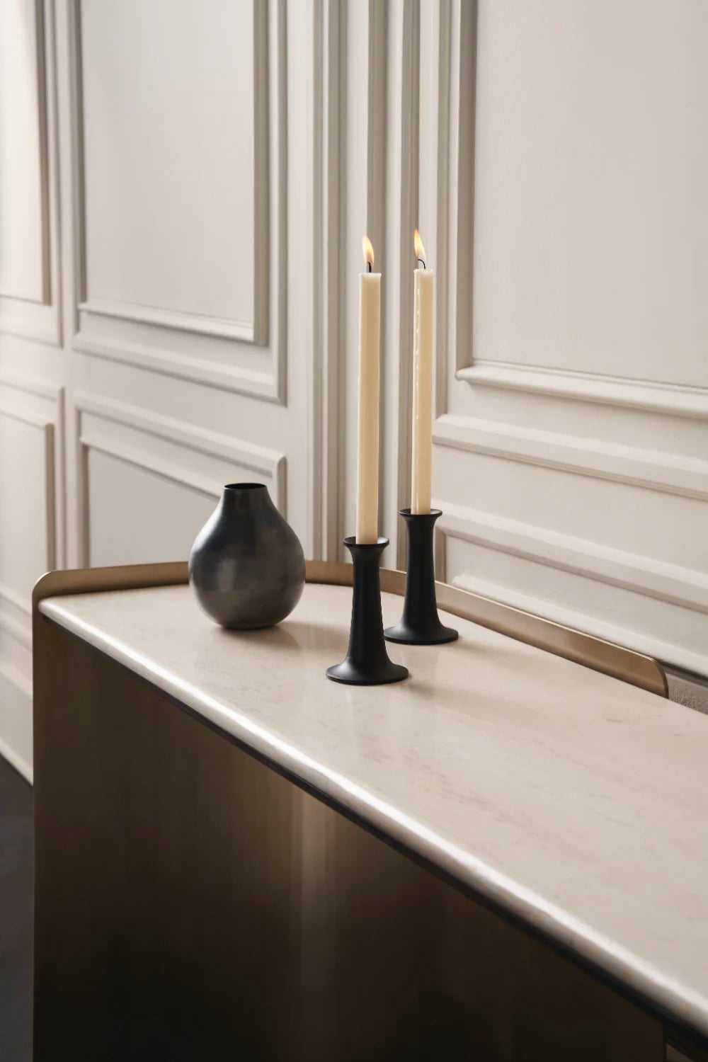 Cream Travertine Modern Desk