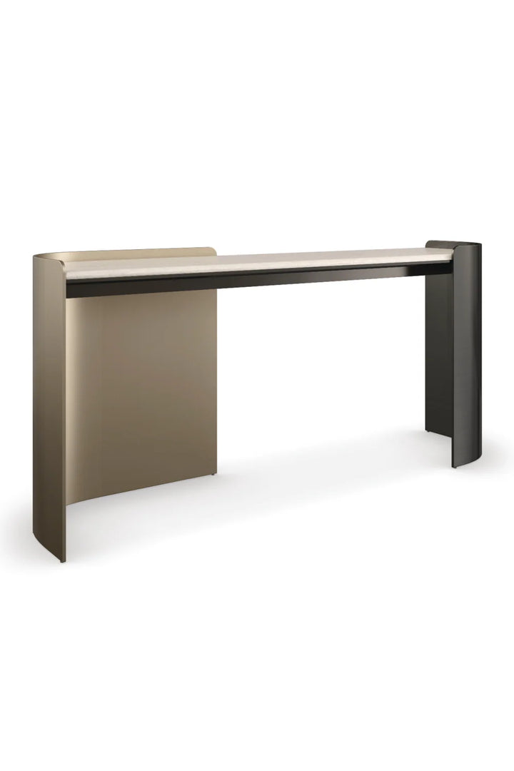 Cream Travertine Modern Desk