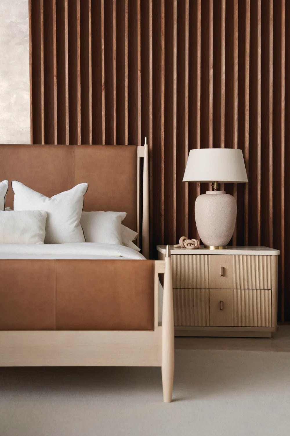 Brown Leather Bed