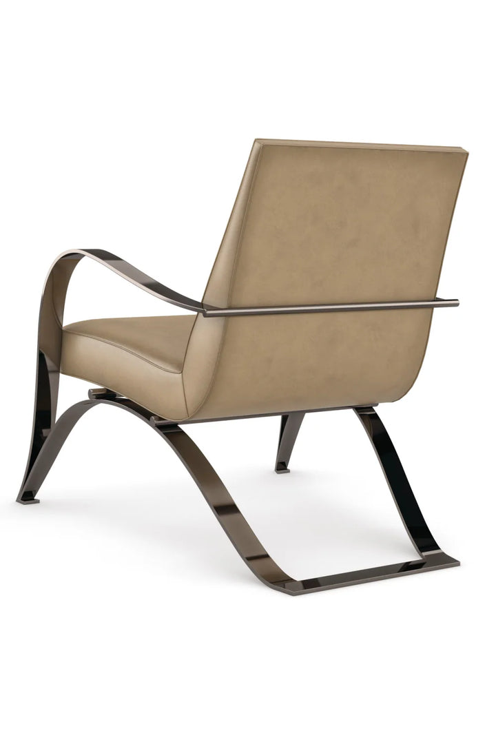 Light Brown Leather Lounge Chair