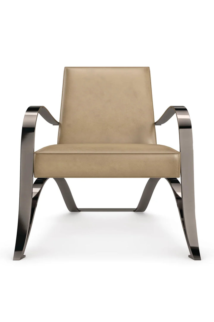 Light Brown Leather Lounge Chair