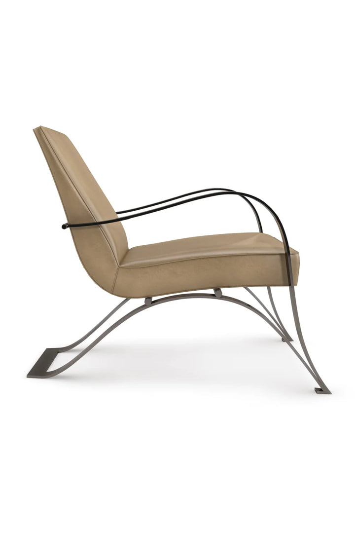 Light Brown Leather Lounge Chair