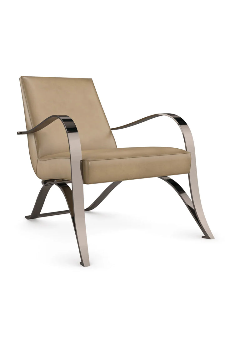 Light Brown Leather Lounge Chair