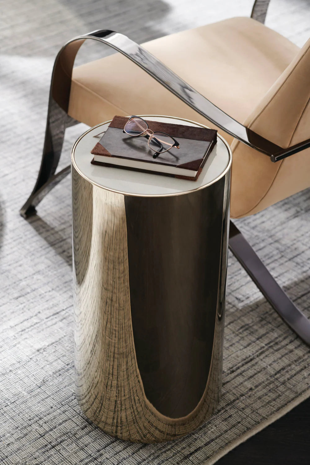 Light Brown Leather Lounge Chair