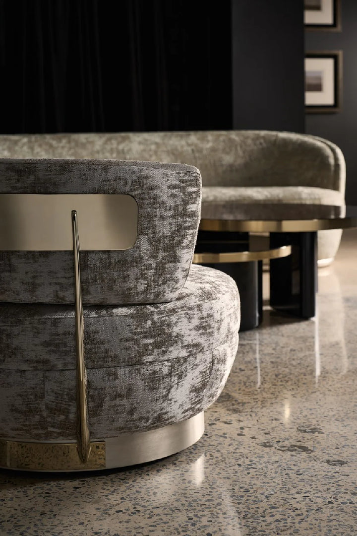 Chenille Swivel Lounge Chair