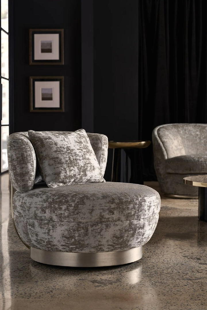 Chenille Swivel Lounge Chair
