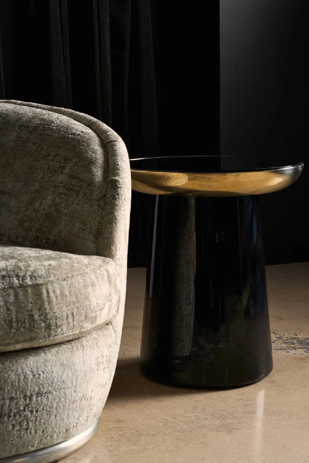 Chenille Swivel Lounge Chair
