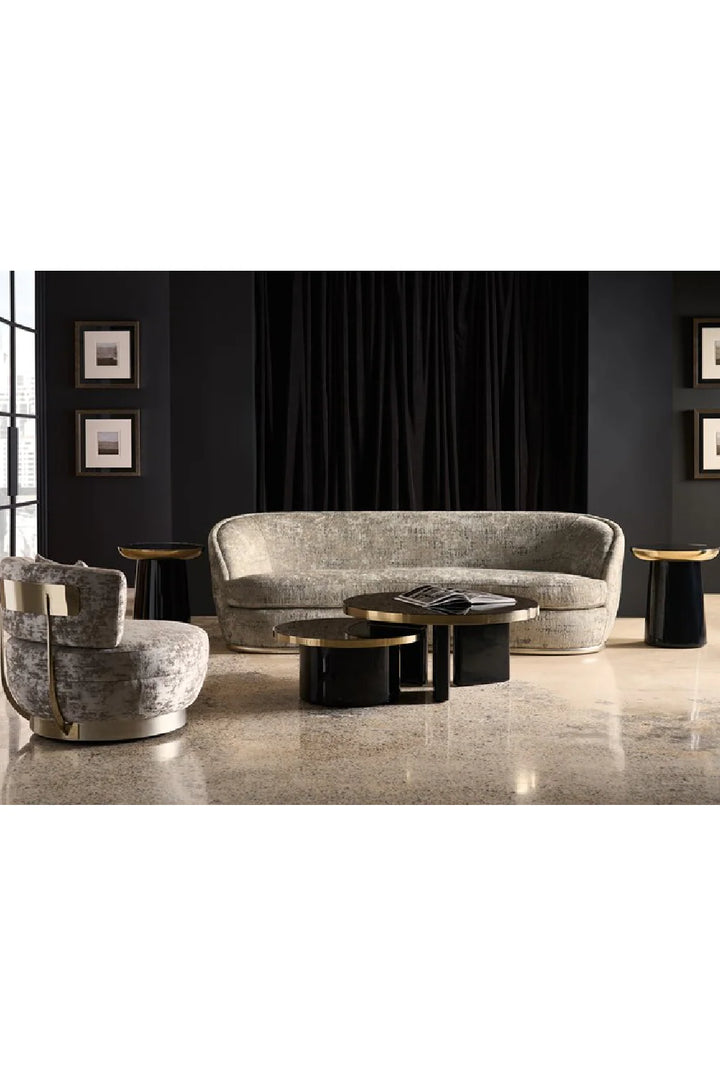Chenille Swivel Lounge Chair