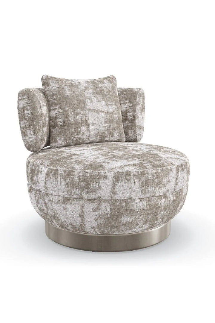 Chenille Swivel Lounge Chair