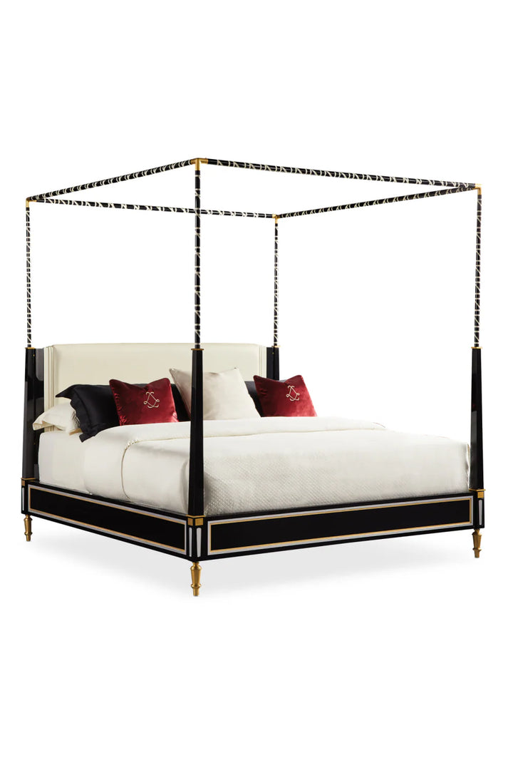 Black Leather Canopy Bed