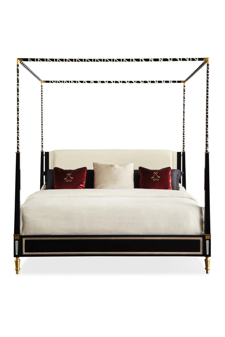 Black Leather Canopy Bed