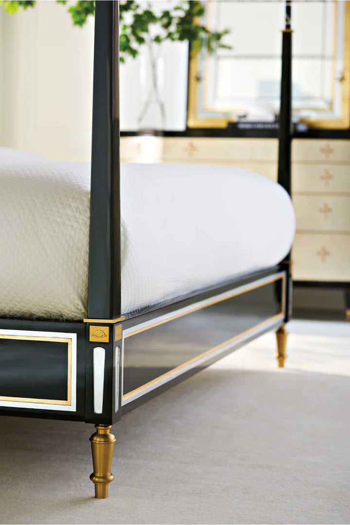 Black Leather Canopy Bed