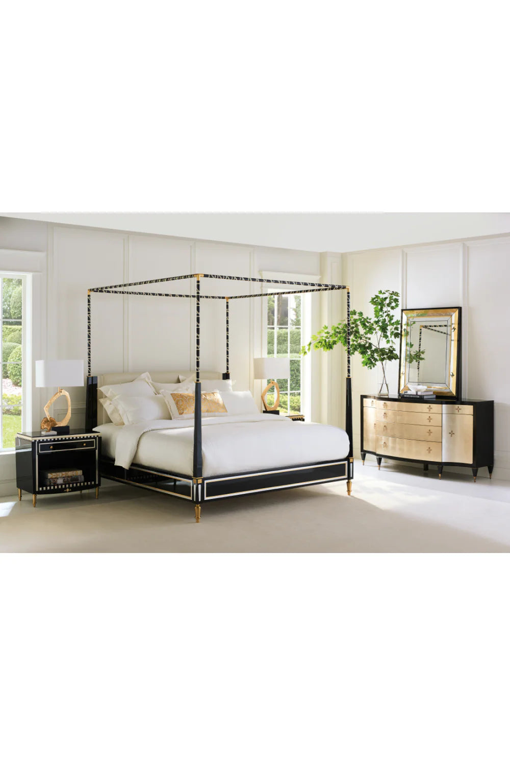 Black Leather Canopy Bed
