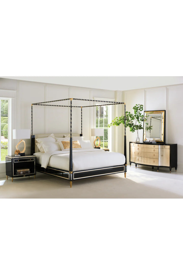 Black Leather Canopy Bed
