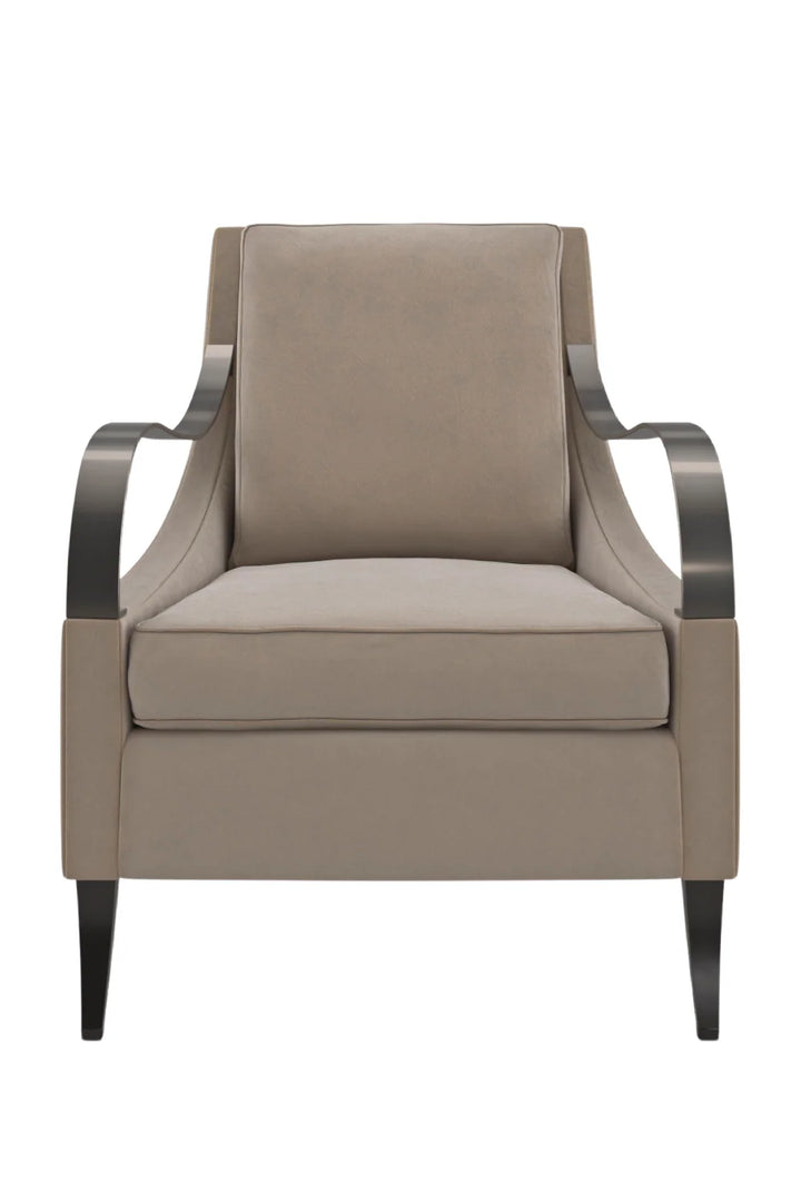 Brown Velvet Lounge Chair