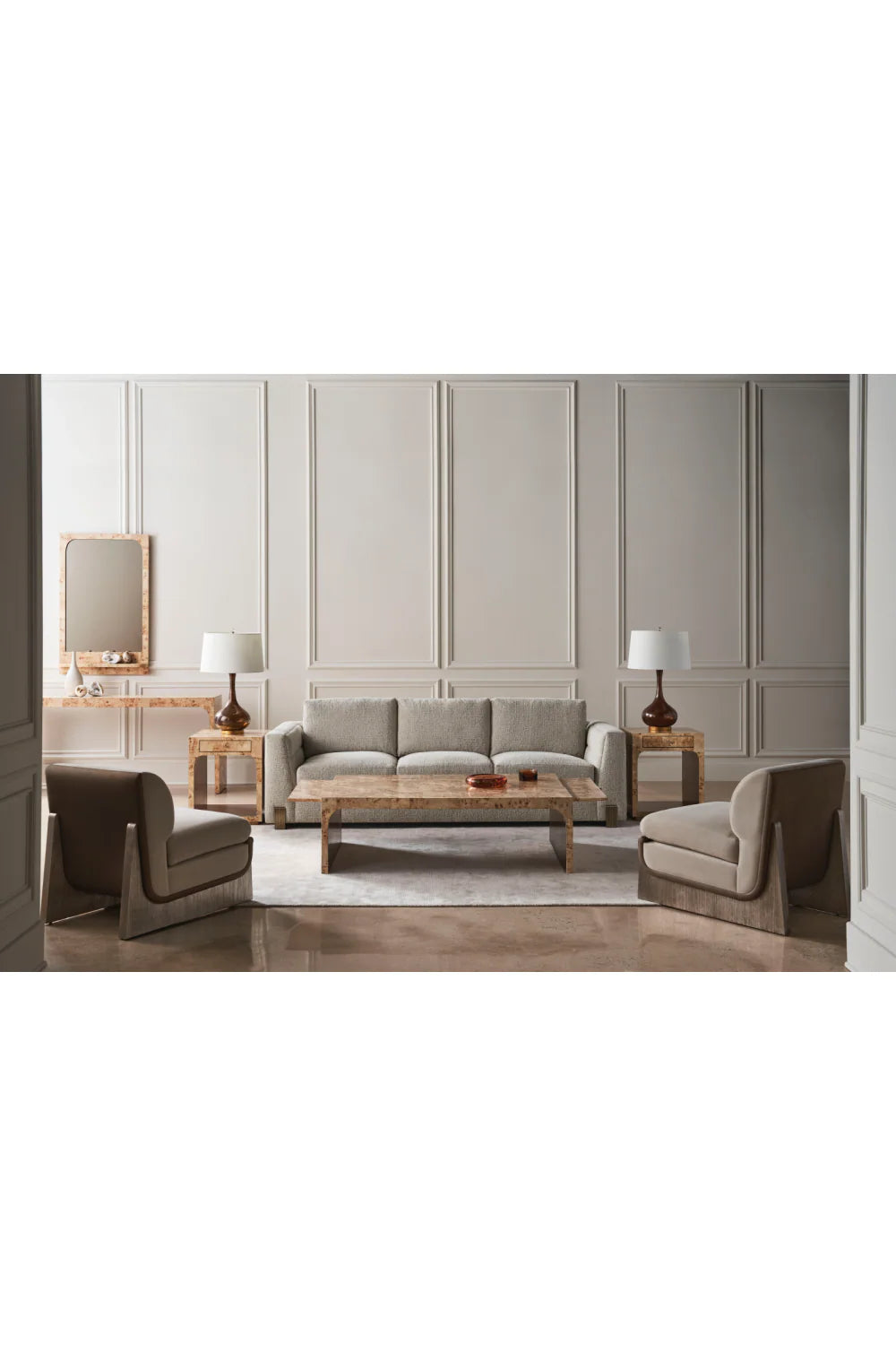 Taupe Velvet Accent Chair