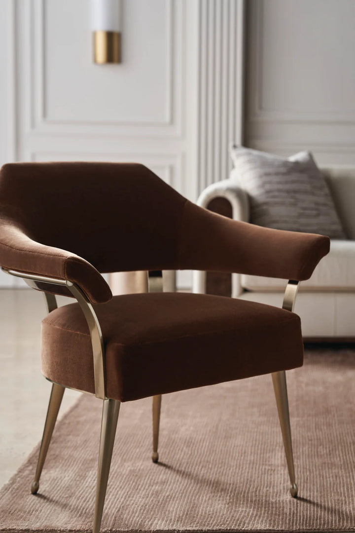 Brown Mohair Accent Chair