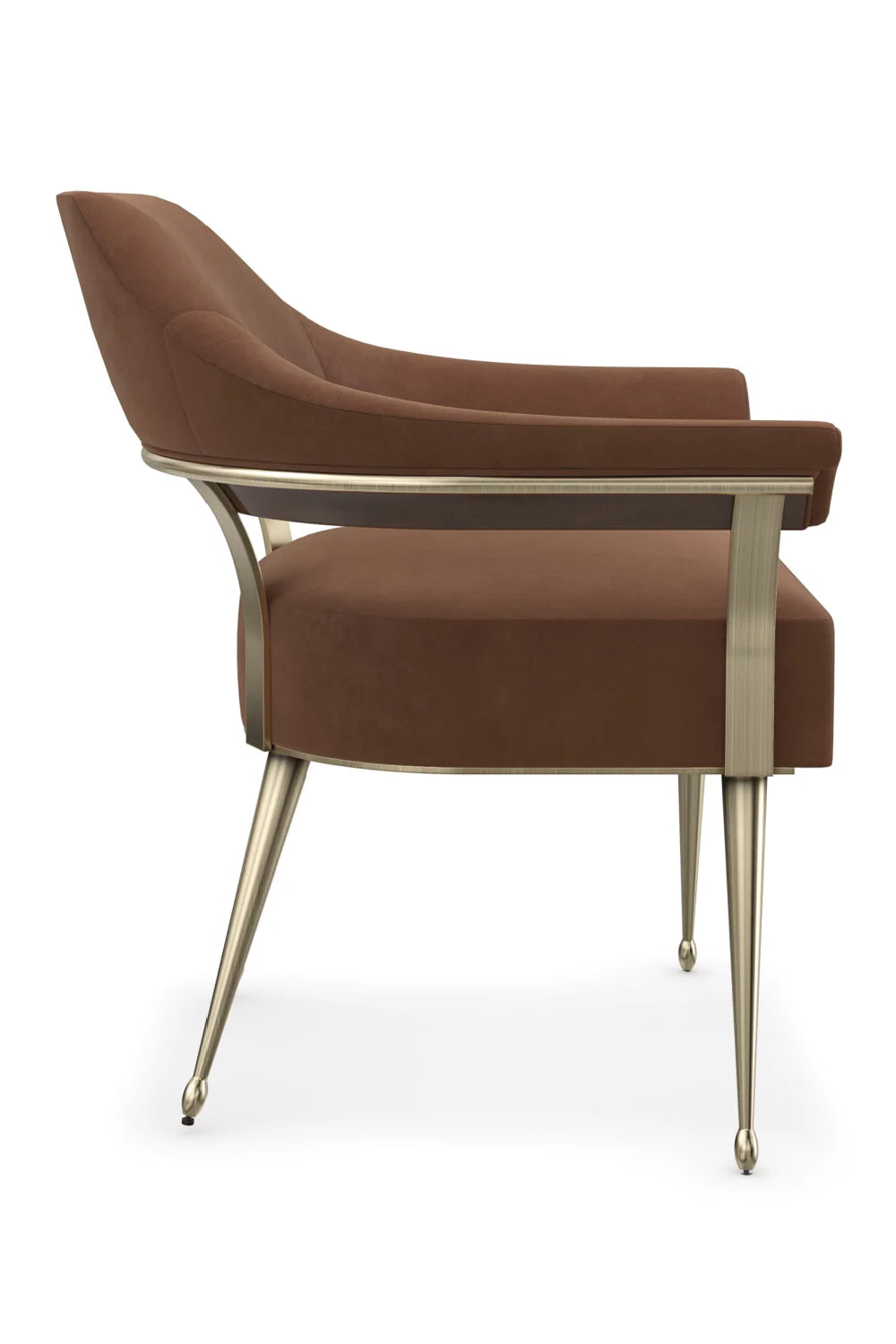 Brown Mohair Accent Chair