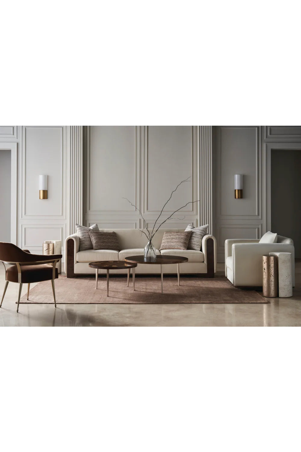 Brown Mohair Accent Chair