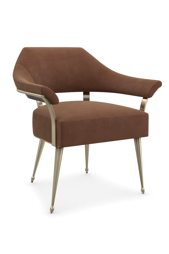 Brown Mohair Accent Chair