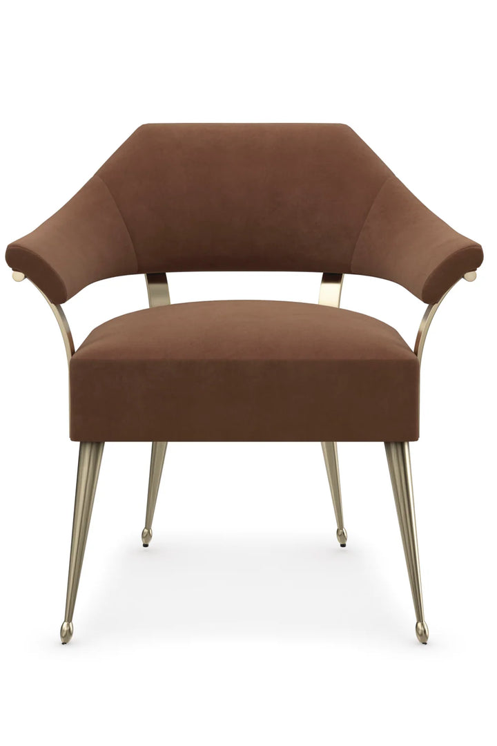 Brown Mohair Accent Chair