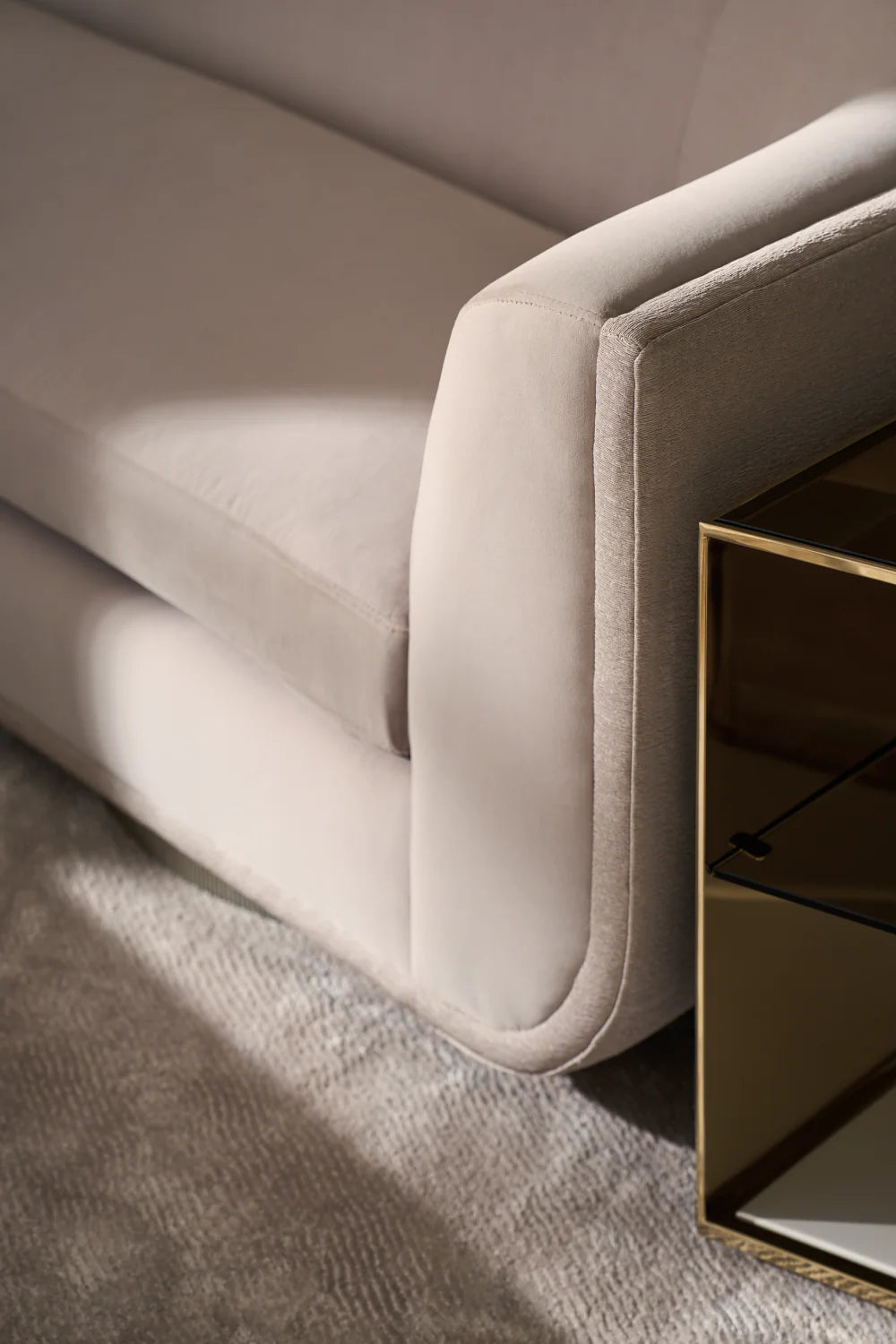 Taupe Velvet Swivel Lounge Chair