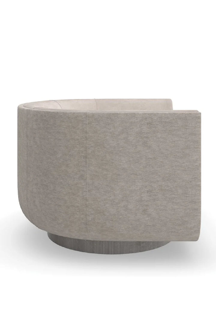 Taupe Velvet Swivel Lounge Chair