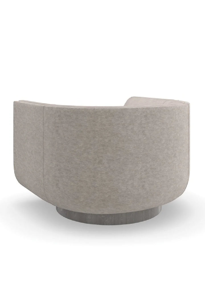Taupe Velvet Swivel Lounge Chair