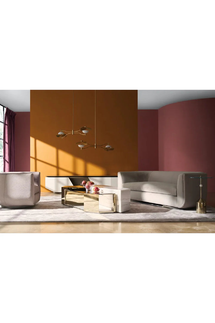 Taupe Velvet Swivel Lounge Chair