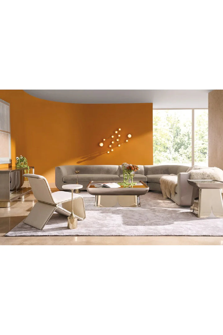 Taupe Velvet Lounge Chair
