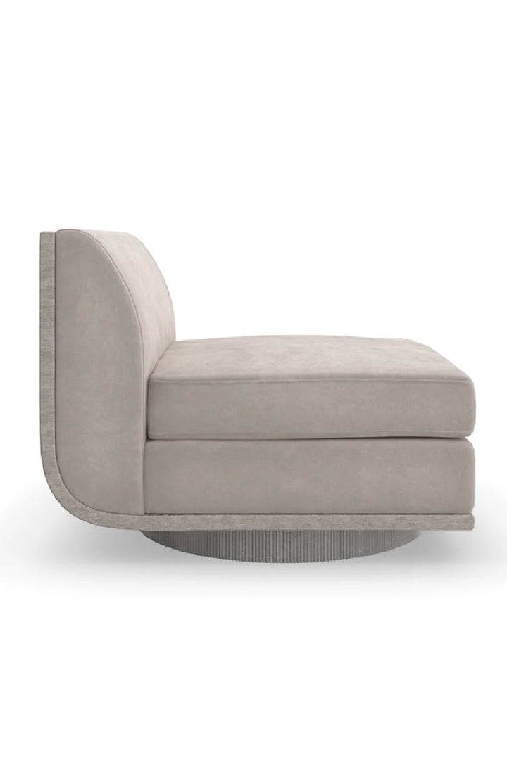 Taupe Velvet Lounge Chair