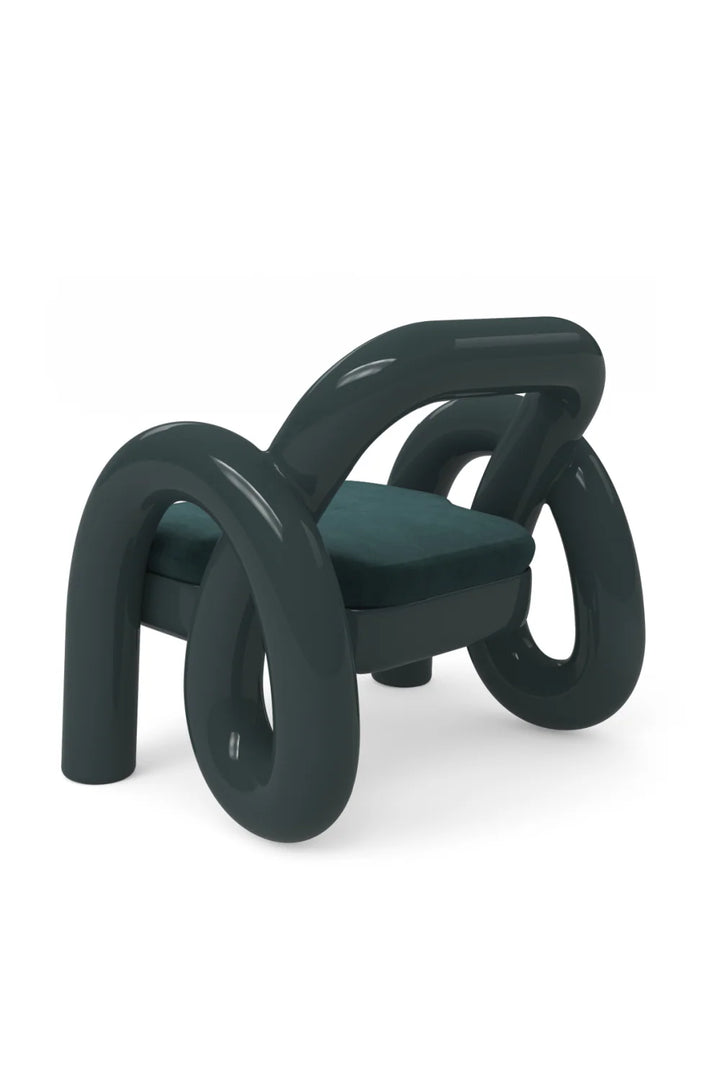 Glossy Twisted Accent Chair