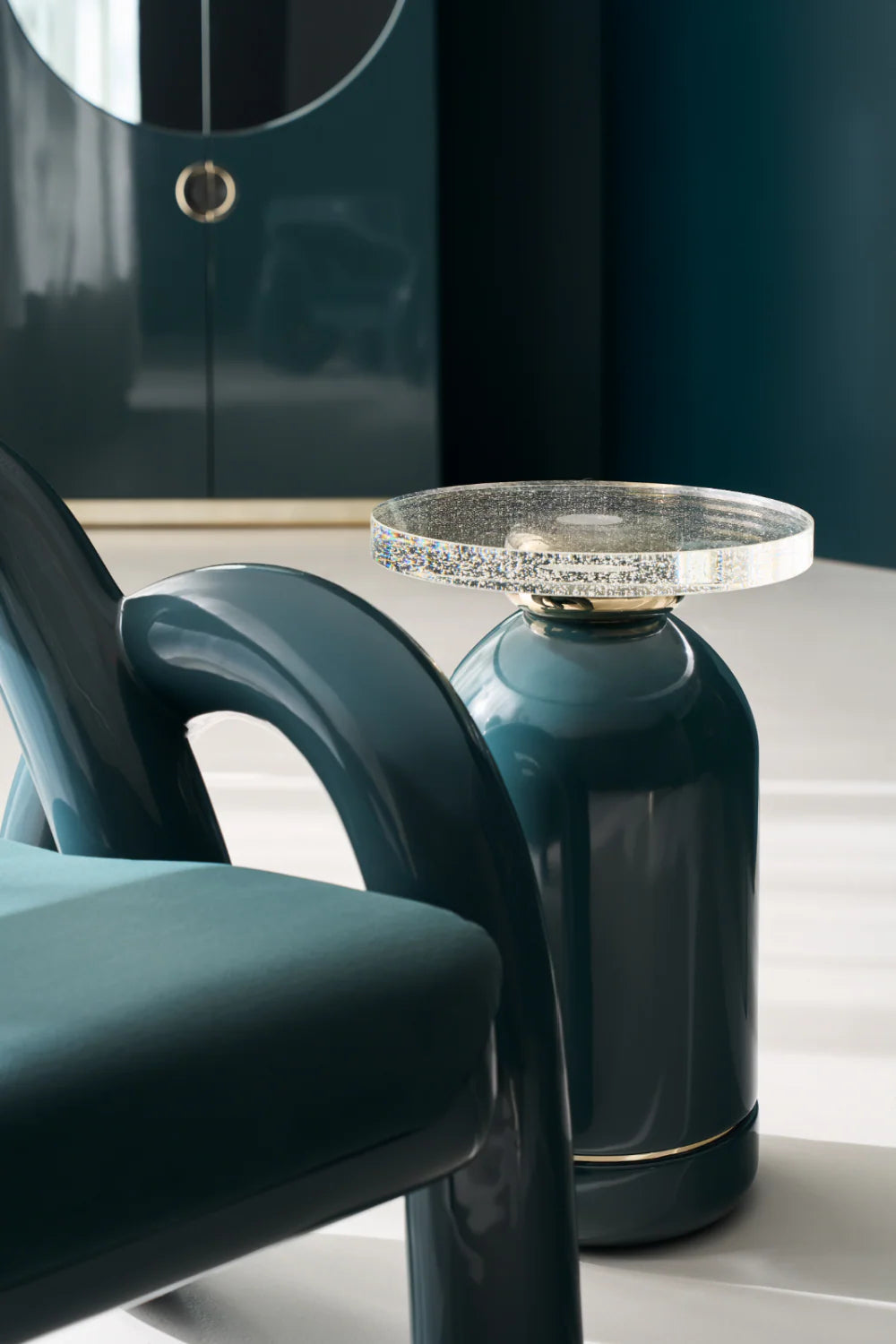 Glossy Twisted Accent Chair