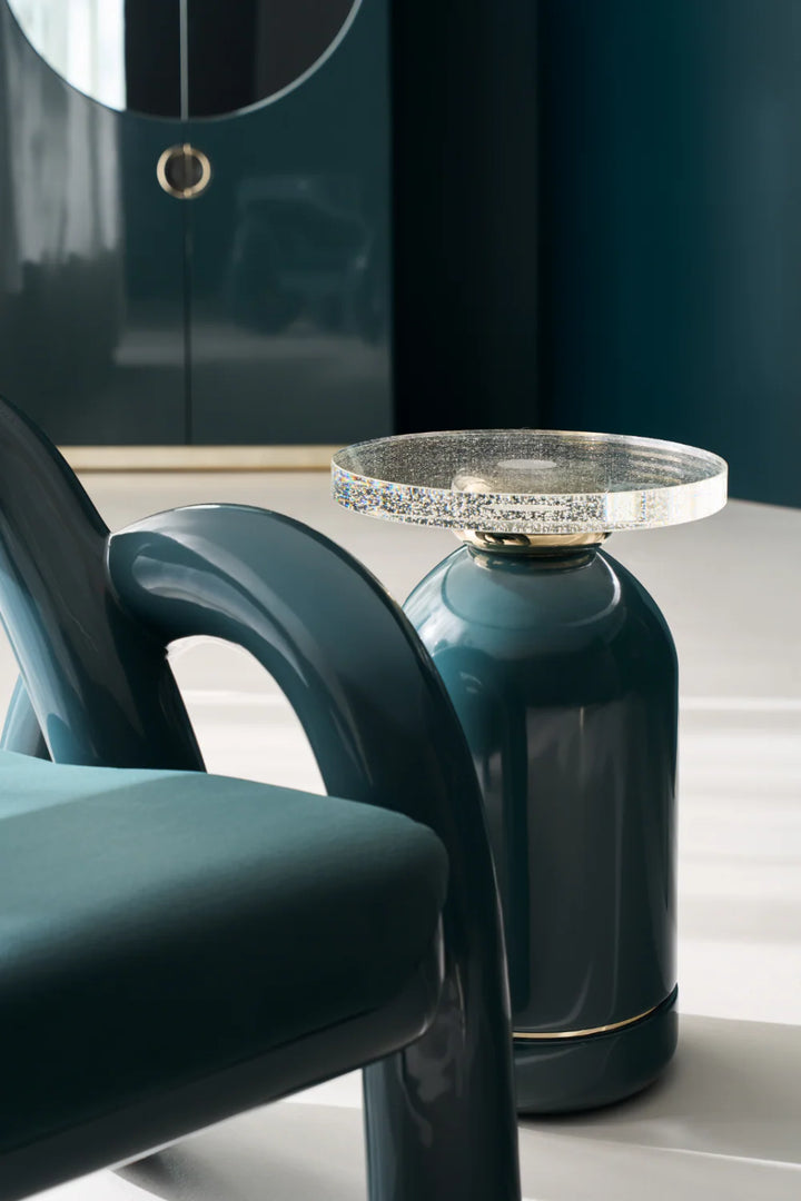 Glossy Twisted Accent Chair