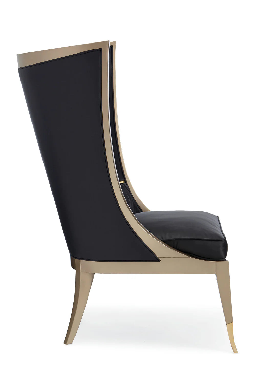 Black Curved Wingback Chair