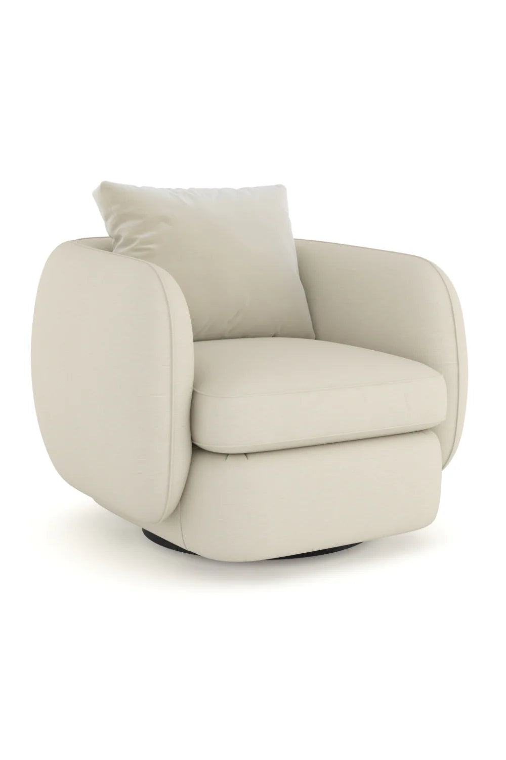 Ivory Linen Swivel Chair