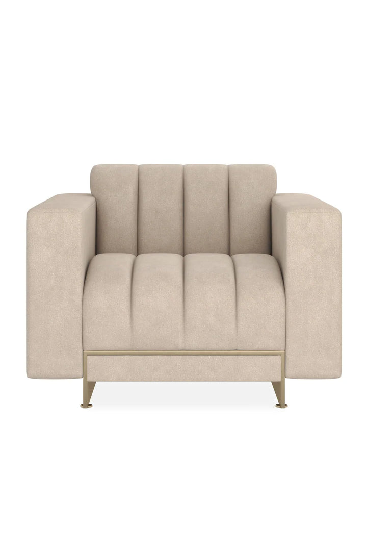 Cream Channeled Lounge Chair