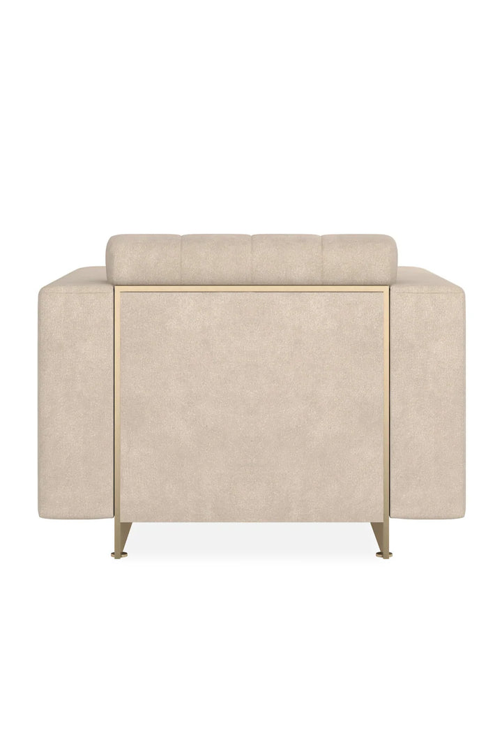 Cream Channeled Lounge Chair