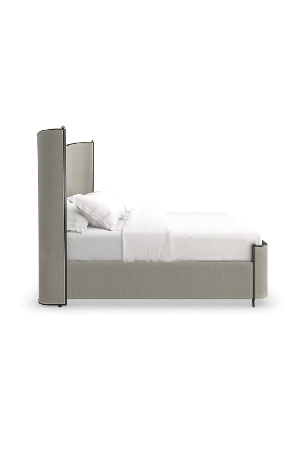 Curved Gray King Bed