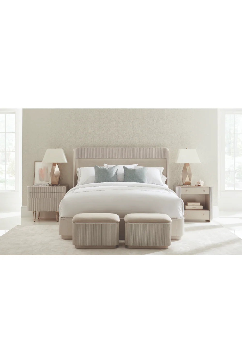 Cream Modern Bed