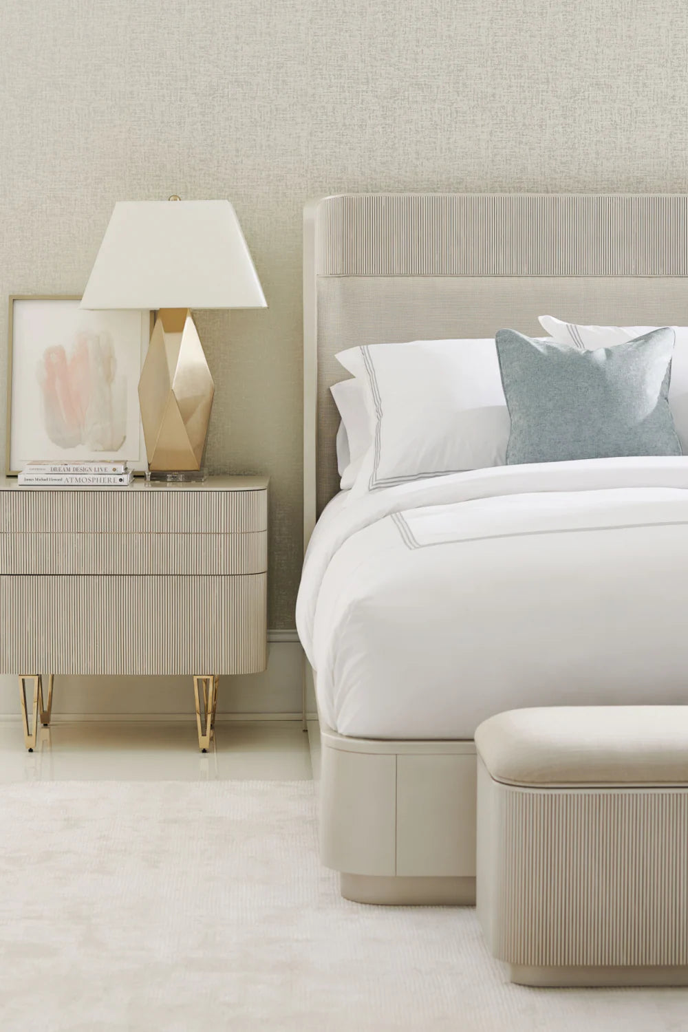 Cream Modern Bed