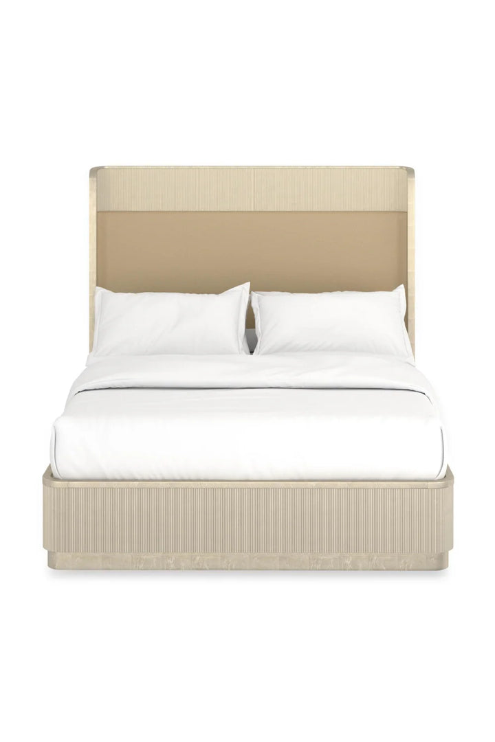 Gold Trim Reeded Queen Bed
