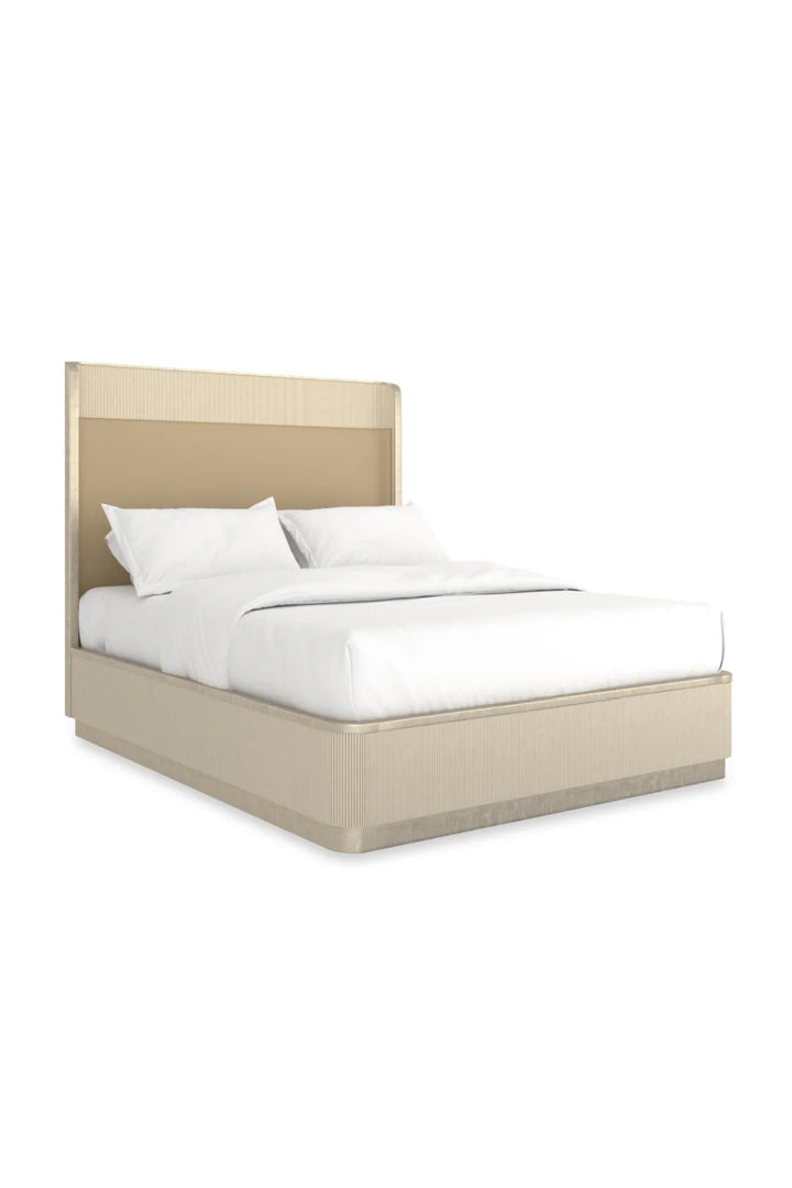 Gold Trim Reeded Queen Bed