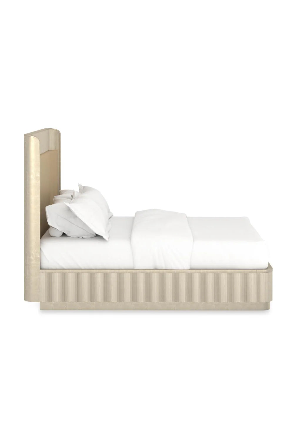 Gold Trim Reeded Queen Bed