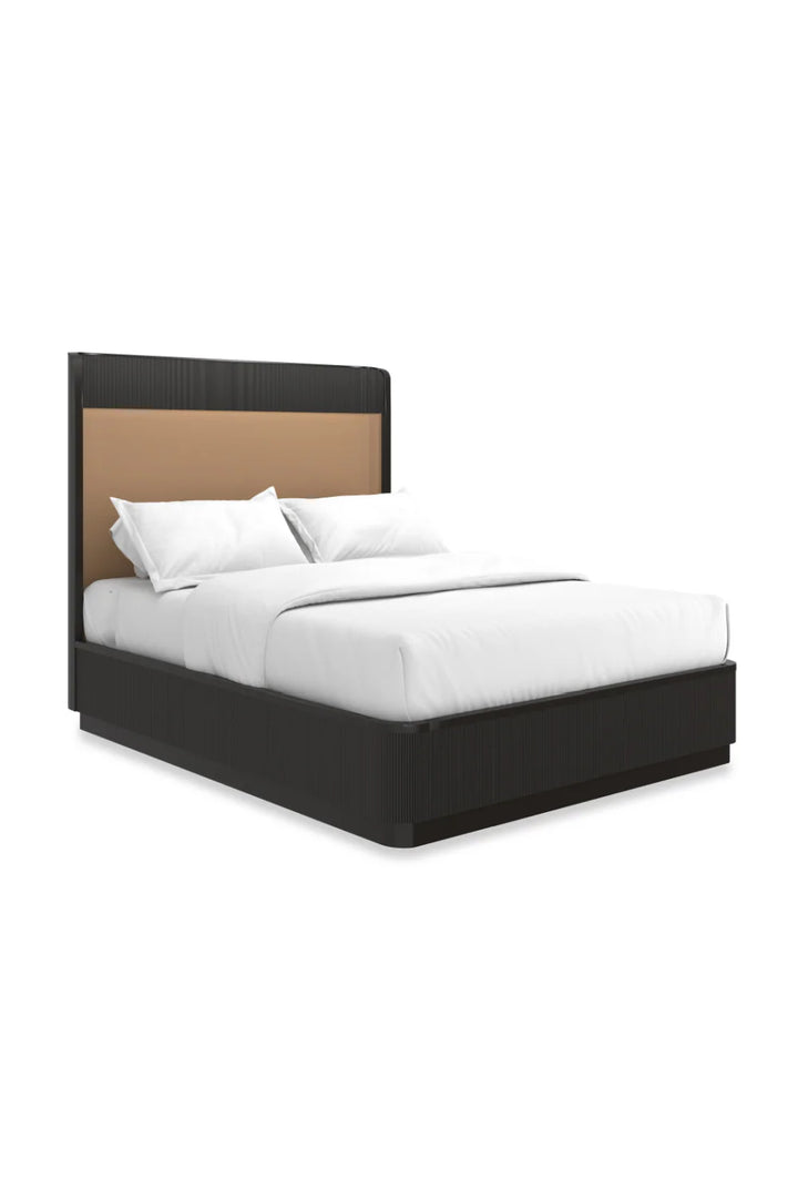 Gold Trim Reeded Queen Bed