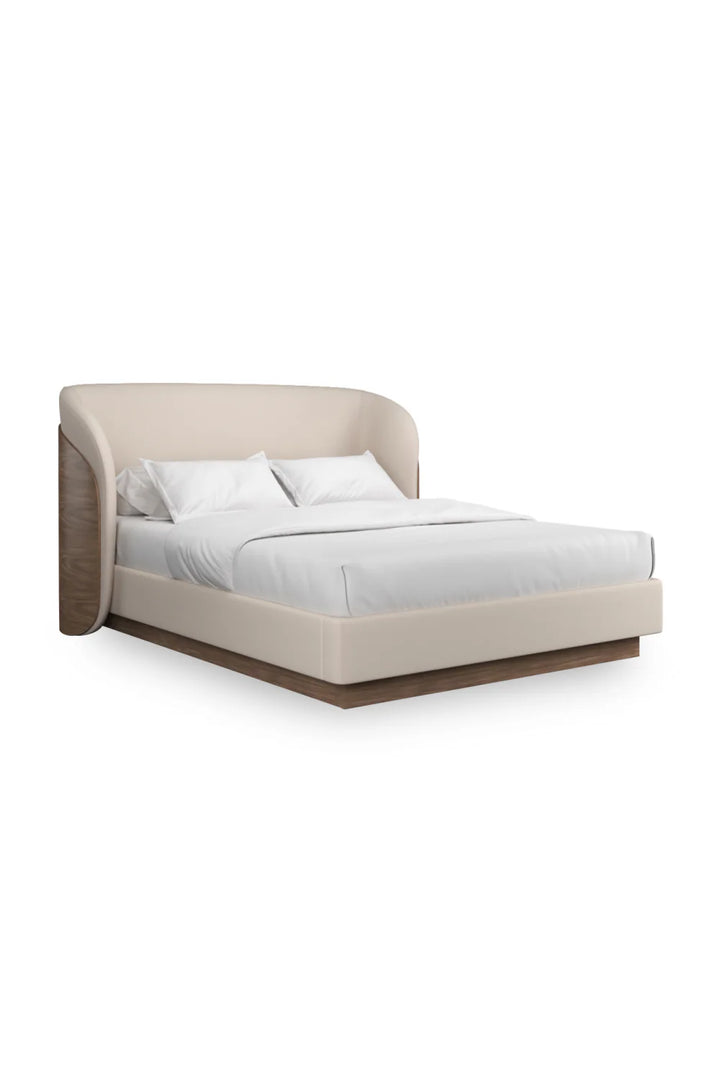 Ivory Mohair Upholstered Bed