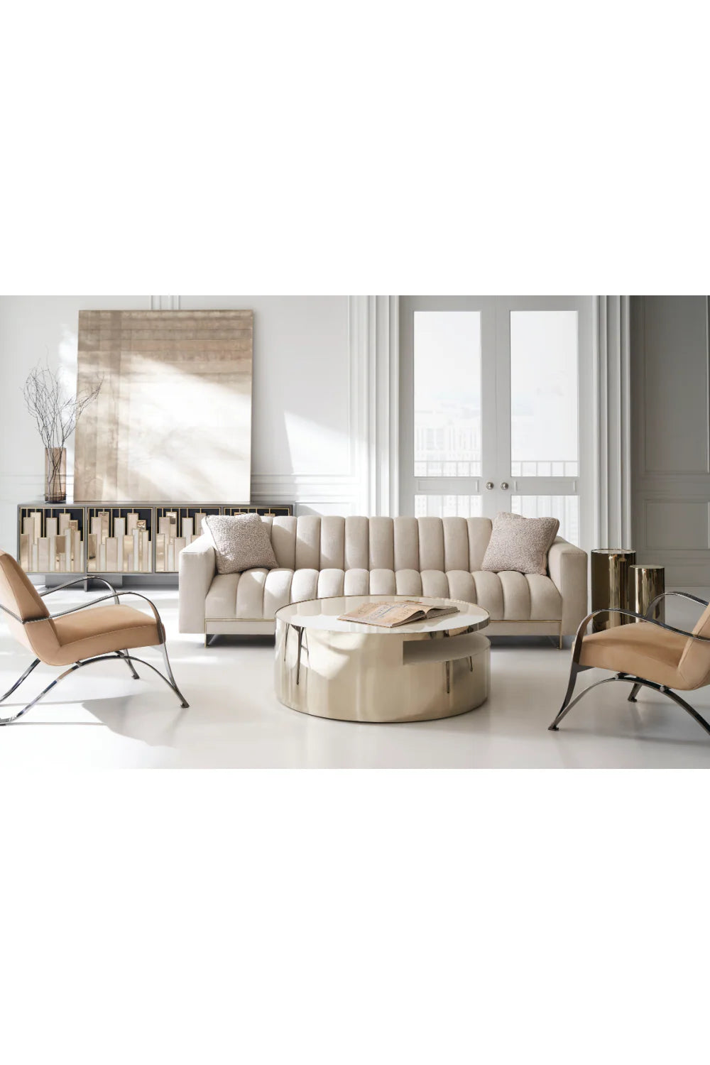 Light Brown Leather Lounge Chair