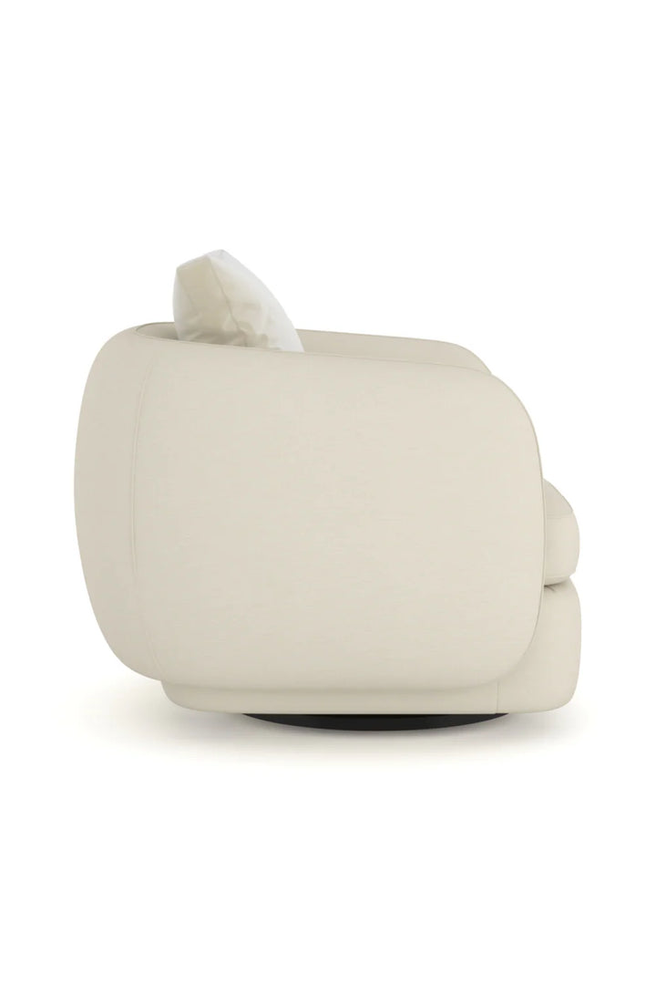 Ivory Linen Swivel Chair